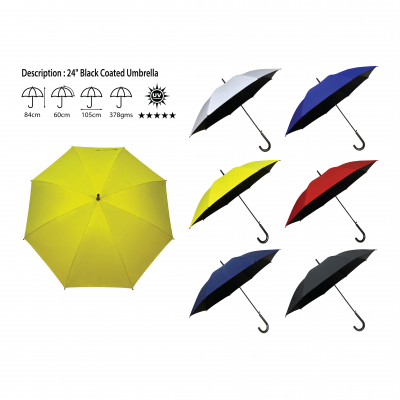 24 BLACK COATED UMBRELLA