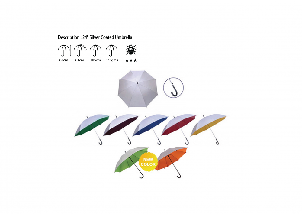 24 SILVER COATED UMBRELLA